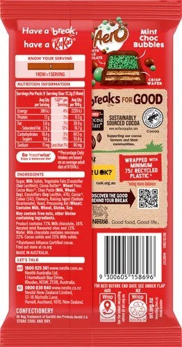 Nestle Kit Kat Aero Mint Chocolate Block 155g
