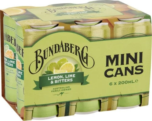 Bundaberg Lemon Lime & Bitters Mini Cans 6 x 200ml