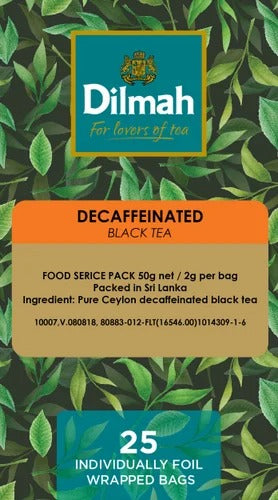 Decaffeinated Black Tea Bags - Dilmah - 25 Enveloped Bags