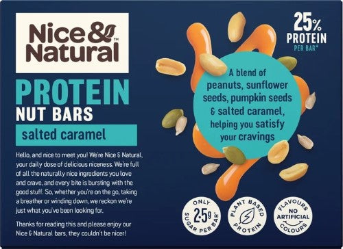 Nice & Natural Salted Caramel Protein Nut Bars 5 x 33g