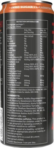 Musashi Orange & Mango Shred Energy Drink 12 x 355ml
