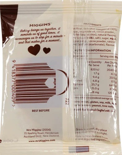 Mrs Higgins Chunky Choc Chip Cookie 40G x 100 units