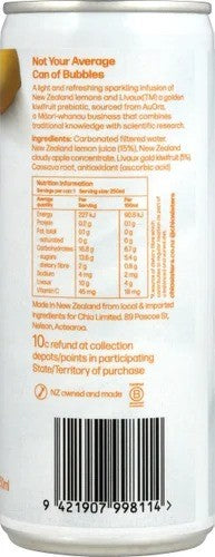 Chia Sisters Gut Lemon & Golden Kiwifruit Sparkling Drink 250ml