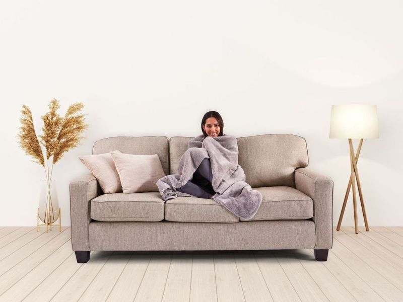 Heated Throw Blanket - Feel Perfect Cosy Sherpa Fleece (Warm Grey)
- Sunbeam