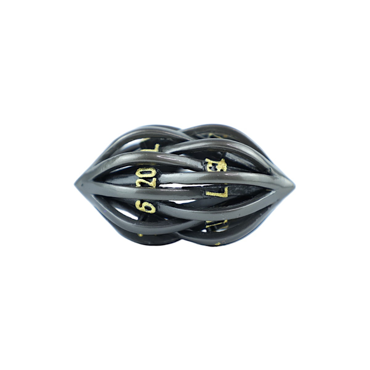 LPG Dice RPG Set Hollow Elliptic - Black and Gold