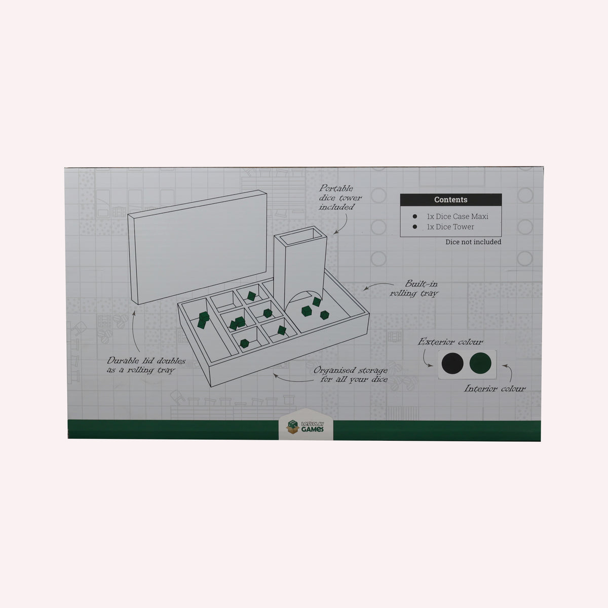 LPG Essentials Dice Case Maxi Slate / Lich green