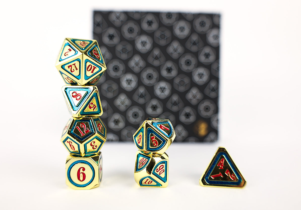 LPG Dice RPG Set Concentric Red/Green/Gold