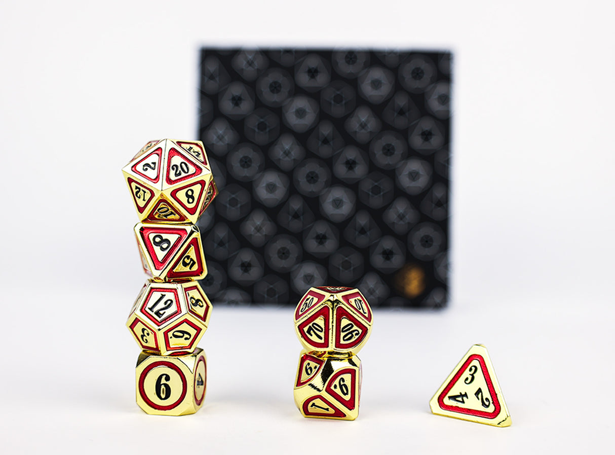 LPG Dice RPG Set Concentric Black/Red/Gold