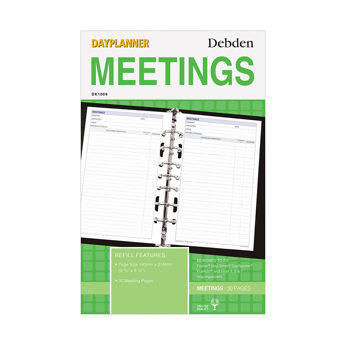 Debden Dayplanner Desk Meetings Refill