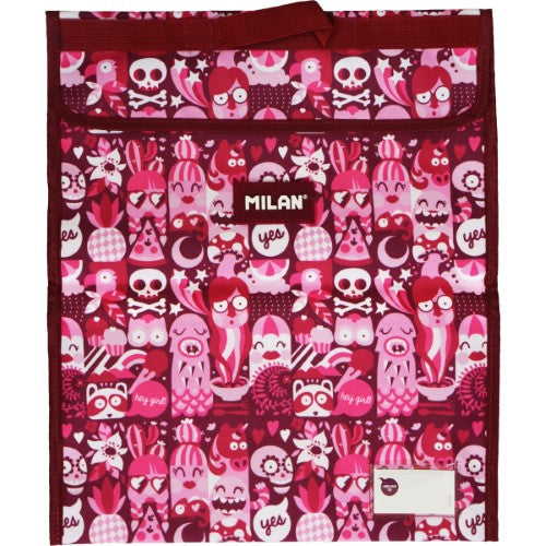 Milan Homework Bag Extra Large 370 x 450mm School Days Pink