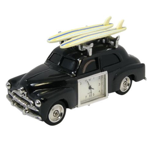 Artex Retro Surf Car With Boards Clock Black