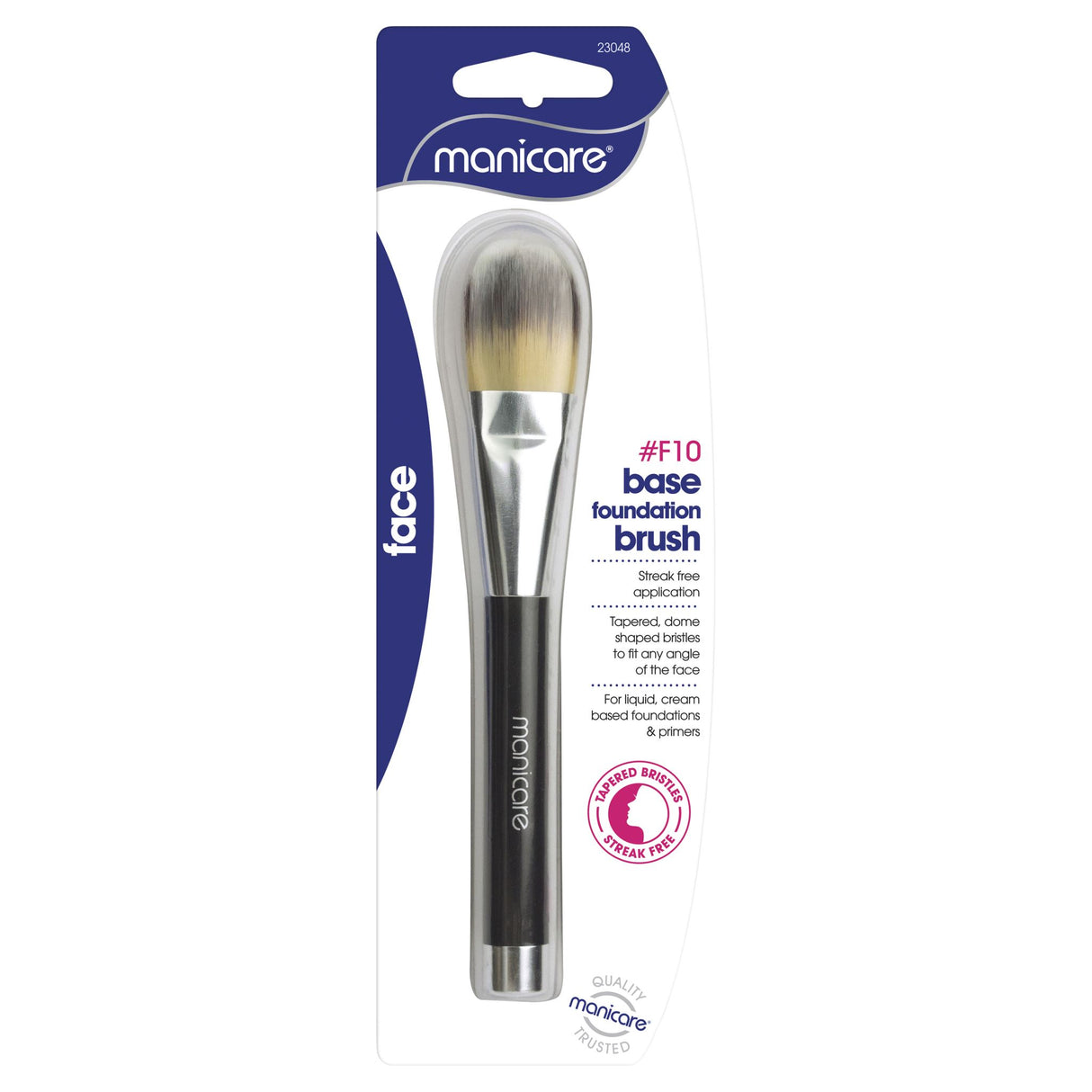 Manicare F10 Foundation Brush with high-performance bristles for a flawless and even foundation application.