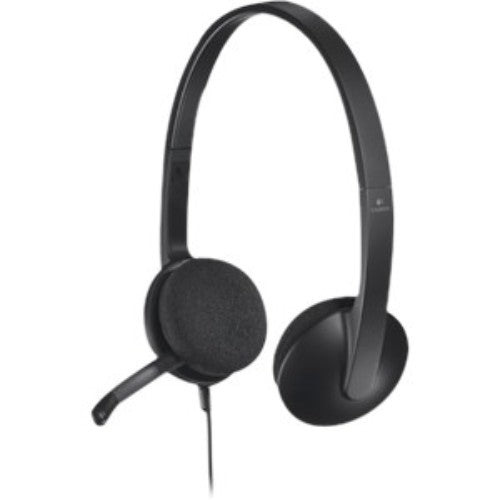 Logitech H340 USB Headset - Lightweight Stereo Headphones with Noise Cancelling Mic