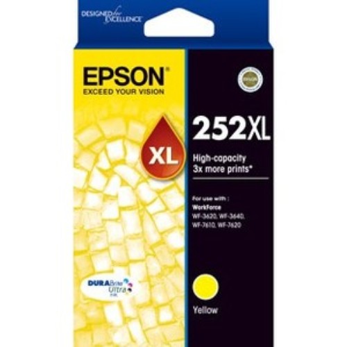 Epson 252XL High Capacity Yellow DURABrite Ultra Ink Cartridge for Inkjet Printers