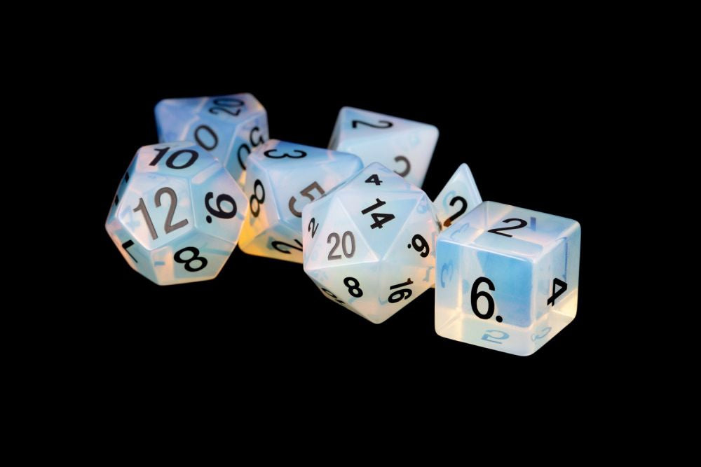 Fanroll: 16mm Stone Poly Dice Set: Opalite