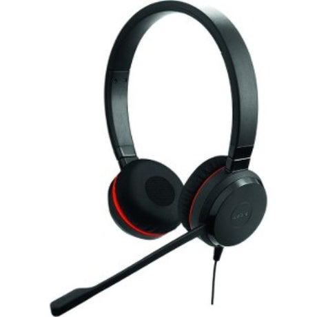 Jabra EVOLVE 30 II UC Mono Headset: Wired, noise-cancelling, over-the-head design for clear communication in noisy environments.