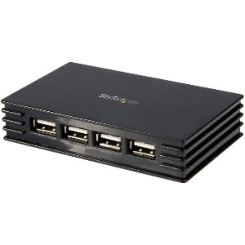 Compact 4 Port USB 2.0 Hub for Mac & PC, expands connectivity and supports high-speed data transfer for multiple devices.