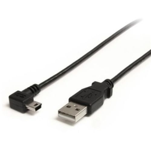 StarTech.com 3 ft Mini USB Cable - A to Right Angle Mini B - Black