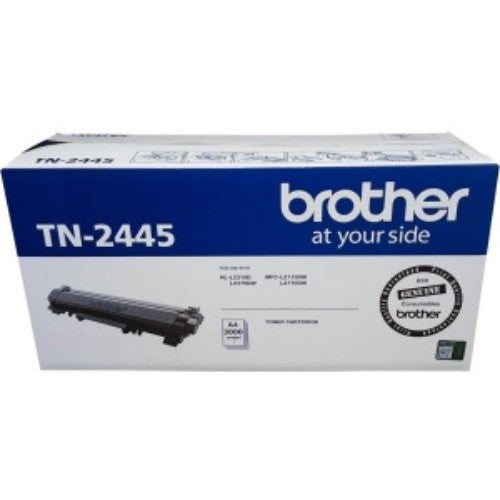 High-Yield Brother TN2445 Black Toner Cartridge for 3,000 pages, compatible with Brother printers, delivers sharp prints.