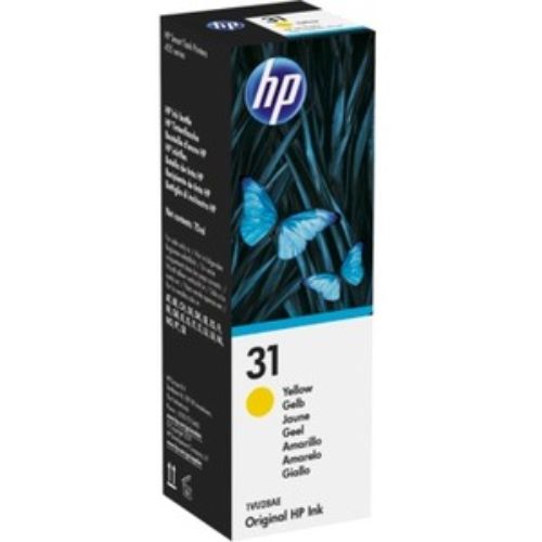 HP 31 Yellow Ink Bottle, 70-ml, for vibrant prints with high yield, compatible with HP Smart Tank Wireless Printers.