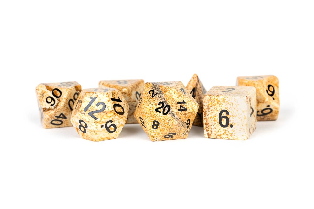 Fanroll: 16mm Stone Poly Dice Set: Picture Jasper
