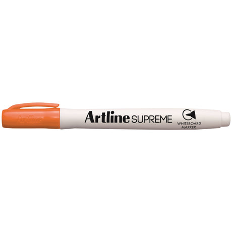Artline Supreme Orange Whiteboard Markers pack of 12, 1.5mm nib, ergonomic design for comfortable writing.