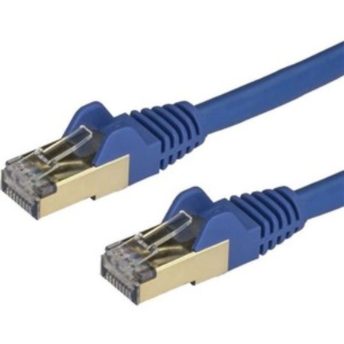 StarTech.com 50 cm Cat.6a STP Network Cable - Gold Plated RJ45 Connectors - 10Gbps - Blue