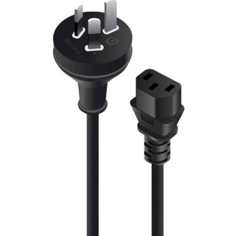 ALOGIC 1M AUS power cable connects 3-pin wall sockets to IEC C13, ideal for home and office devices.