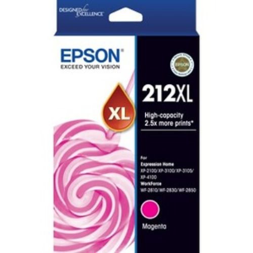 Epson 212XL Magenta Ink Cartridge offers high yield printing with vibrant colors and superior quality for professional results.