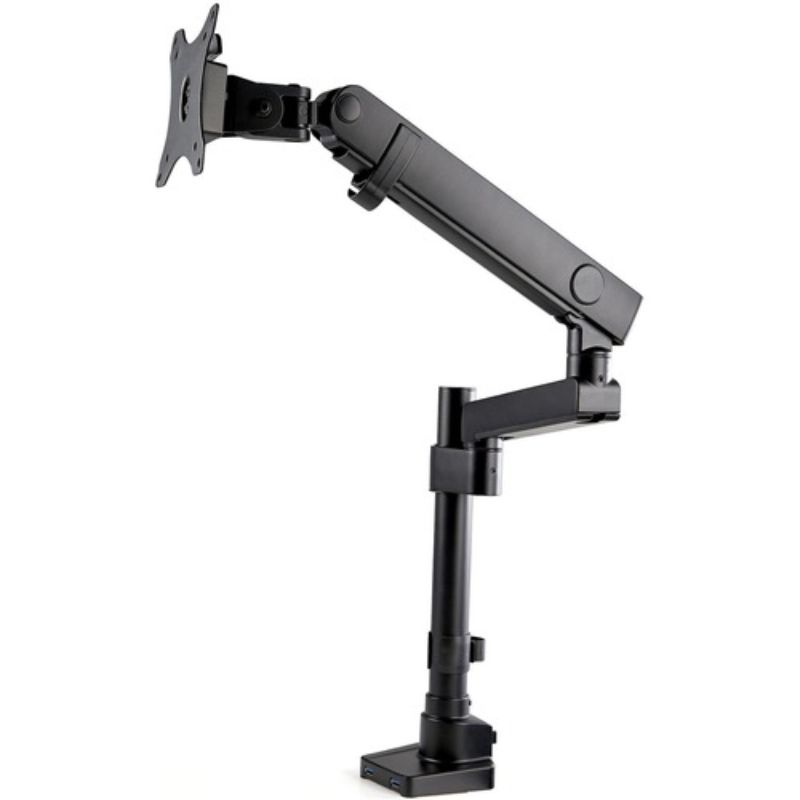 Startech Single Monitor Arm with USB 3.0 Ports - Ergonomic Adjustable Desk Mount for VESA Displays