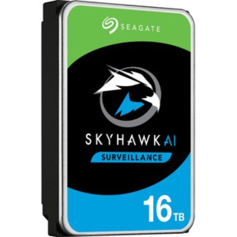 SKYHAWK AI 16TB SATA HDD for reliable 24/7 surveillance and data management with fast transfer speeds and high capacity.