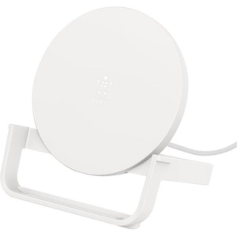 BOOST?CHARGE 10W Wireless Charging Stand - Fast Qi Charger for Smartphones - White - PSU Not Included