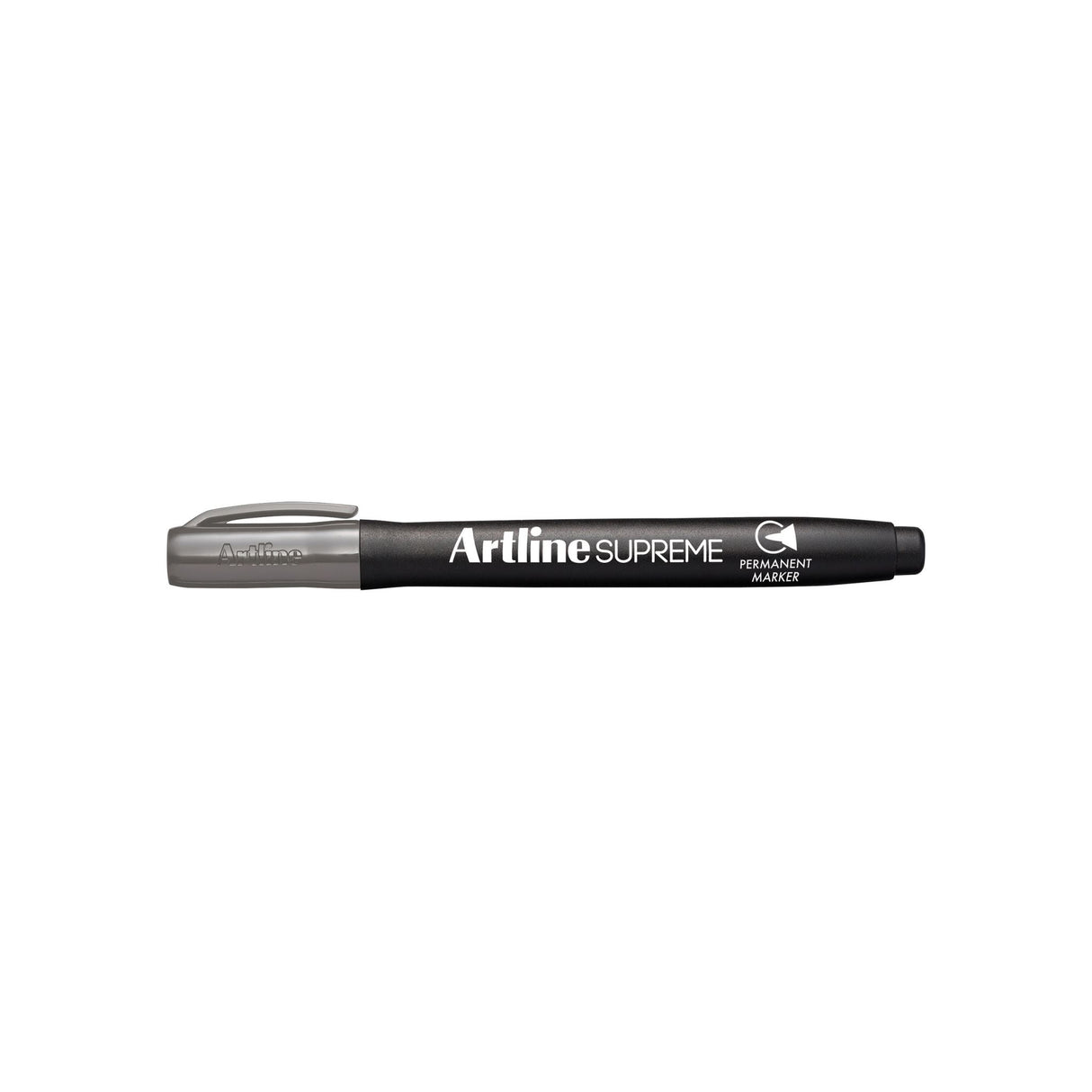 Pack of 12 Artline Supreme Permanent Markers in Grey, featuring a 1.00mm nib and ergonomic design for comfortable writing.