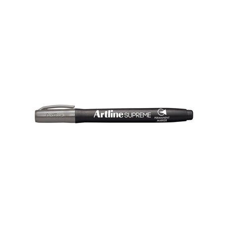 Pack of 12 Artline Supreme Permanent Markers in Grey, featuring a 1.00mm nib and ergonomic design for comfortable writing.