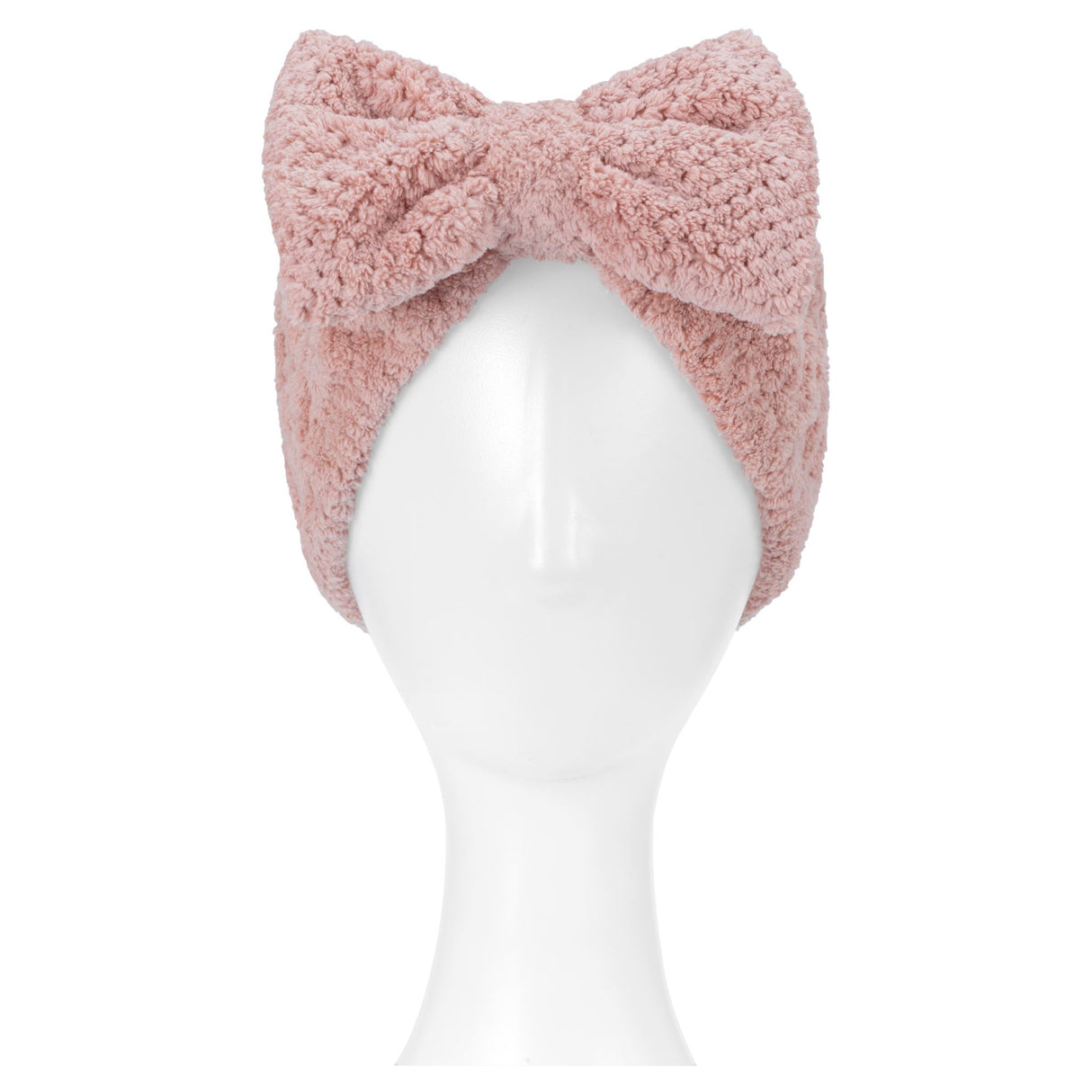 Soft microfibre headband to keep hair away during makeup and skincare routines, offering comfort and a one-size-fits-all fit.