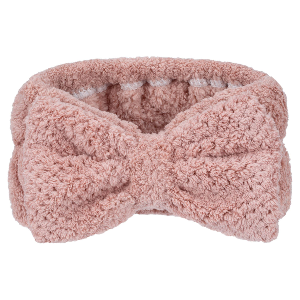 Soft microfiber headband securely keeps hair away during makeup and skincare, providing comfort without pressure marks.