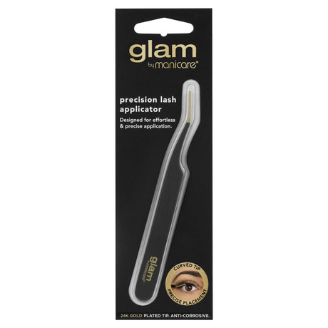 Glam by Manicare® Precision Lash Applicator with 24K gold tip for effortless and precise strip lash application.