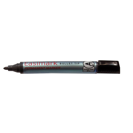 Artline 107 Easimark Permanent Markers pack of 12, 2mm bullet nib for versatile, low-odour marking on various surfaces.