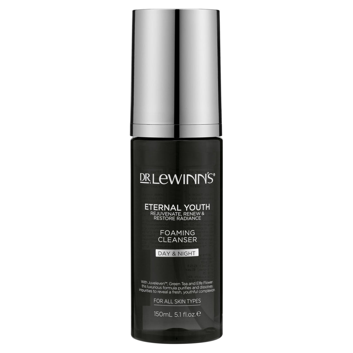 Dr. LeWinn's Eternal Youth Foaming Mousse Cleanser: rejuvenating facial cleanser with Juveleven™, Green Tea, and Elfe Flower.