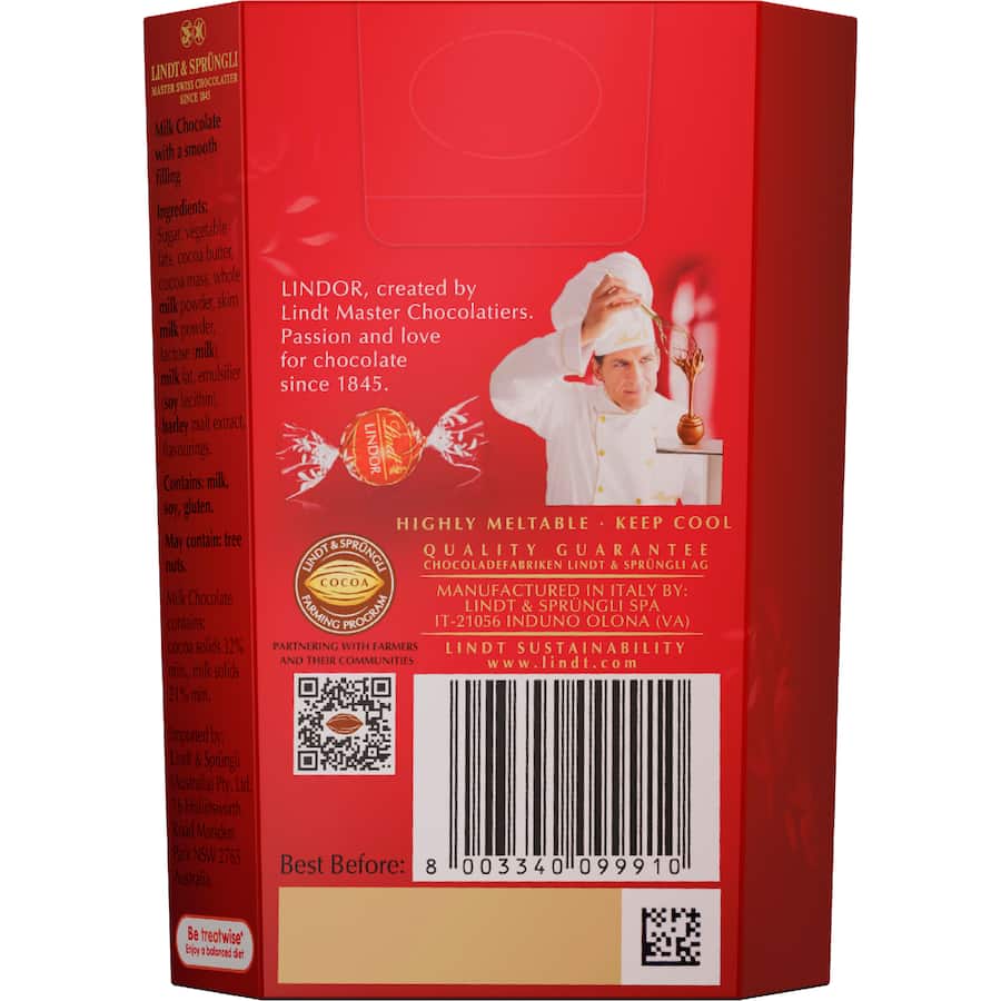Lindt Lindor Chocolate Box Mini Milk Cornets 50g