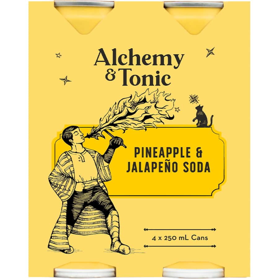 Alchemy & Tonic Soda Pineapple & Jalapeno 250ml cans 4pack