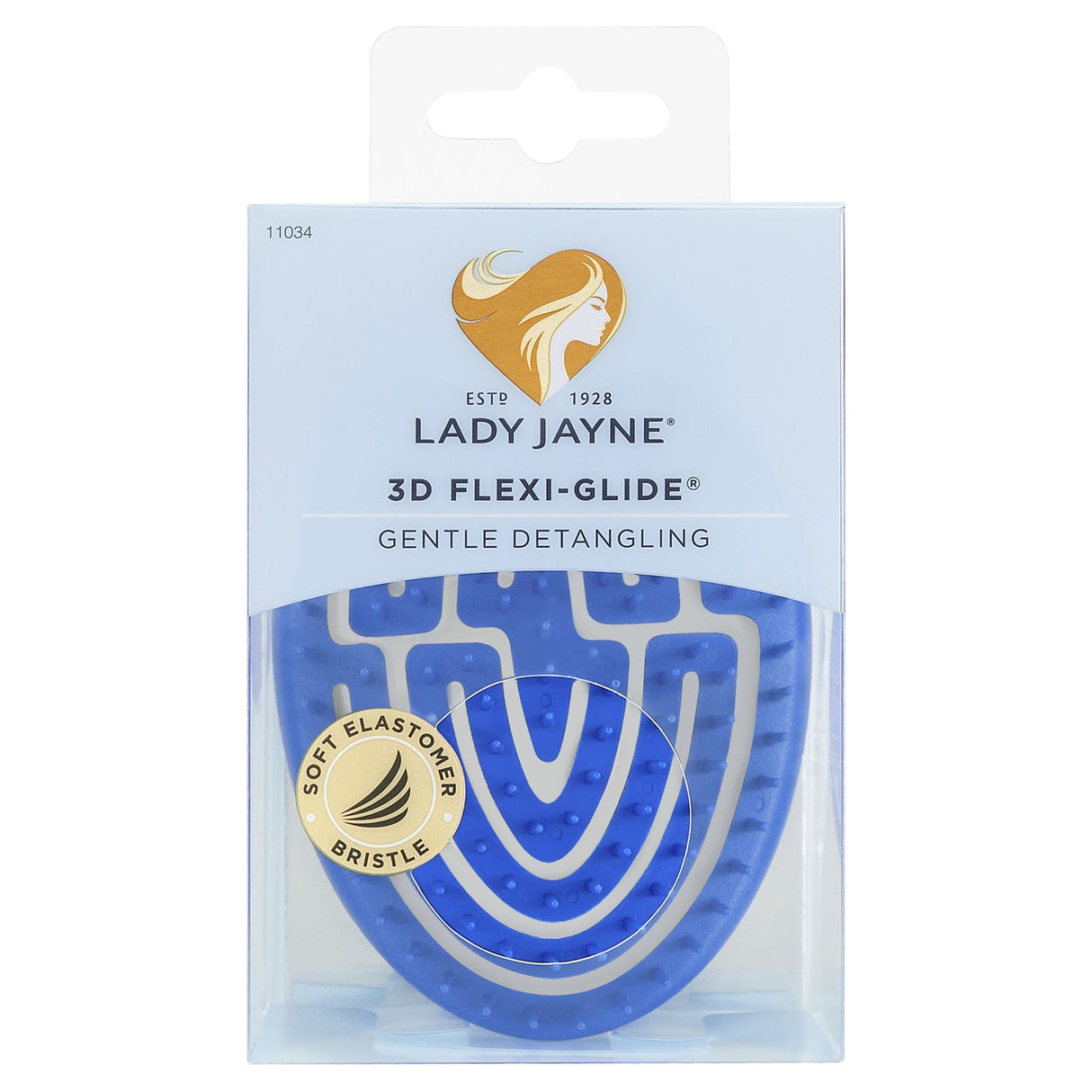 Lady Jayne 3D Flexi-Glide Detangler Brush contours to your scalp for gentle detangling and massaging, suitable for all hair types.