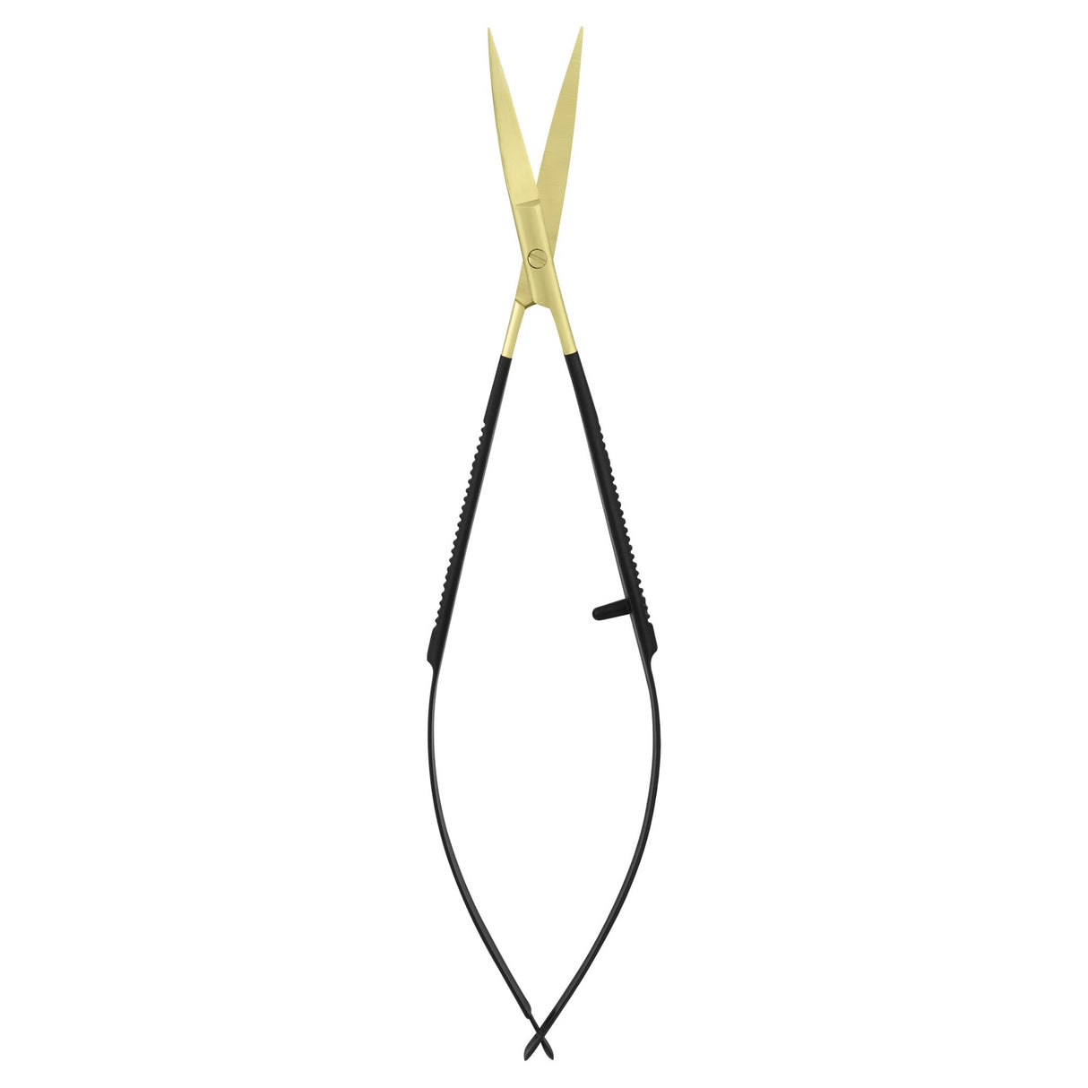 Glam by Manicare® Precision Brow Scissors with ergonomic handles and ultra-thin blades for precise eyebrow trimming.