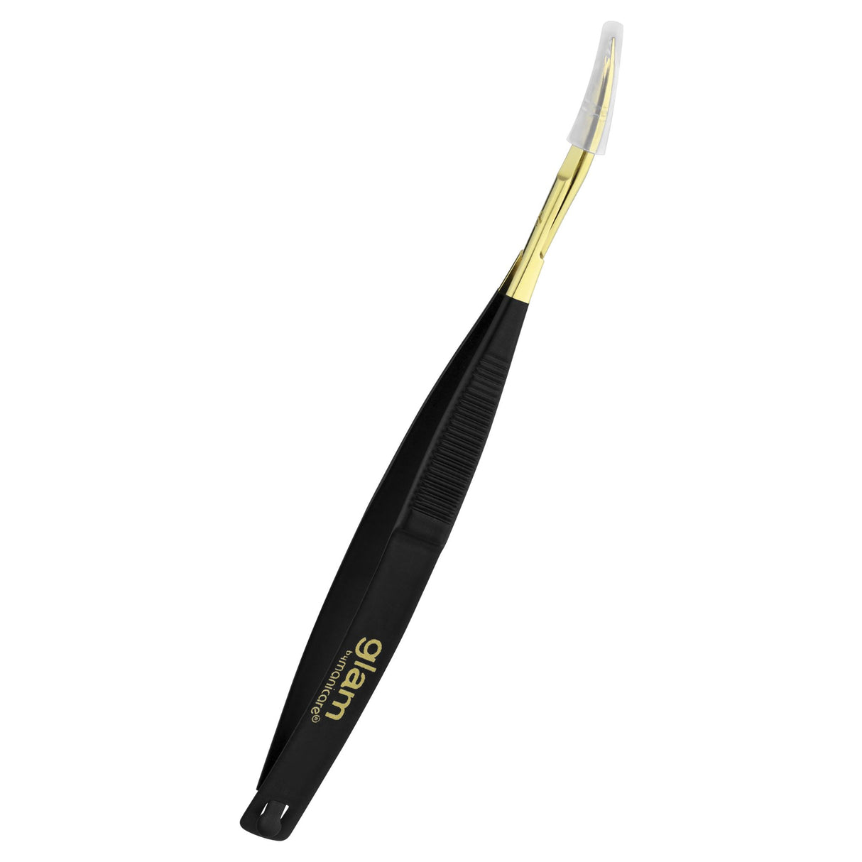 Glam by Manicare® Precision Brow Scissors with ergonomic handles and gold plated tip for precise eyebrow shaping.