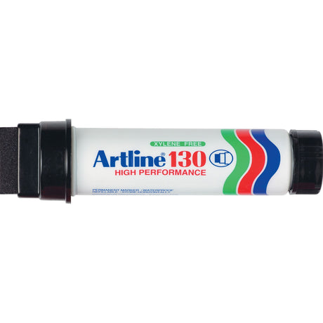 Artline 130 Permanent Marker pack of 6 with 30mm chisel nib for bold, clear, and quick-drying permanent markings.
