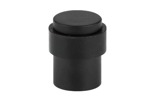 Round Floor Mounted Door Stop 2 Piece - Black Powder Coated