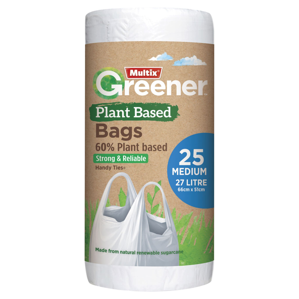 Multix Greener Plant Based Kitchen Tidy Bag Medium 25pk
