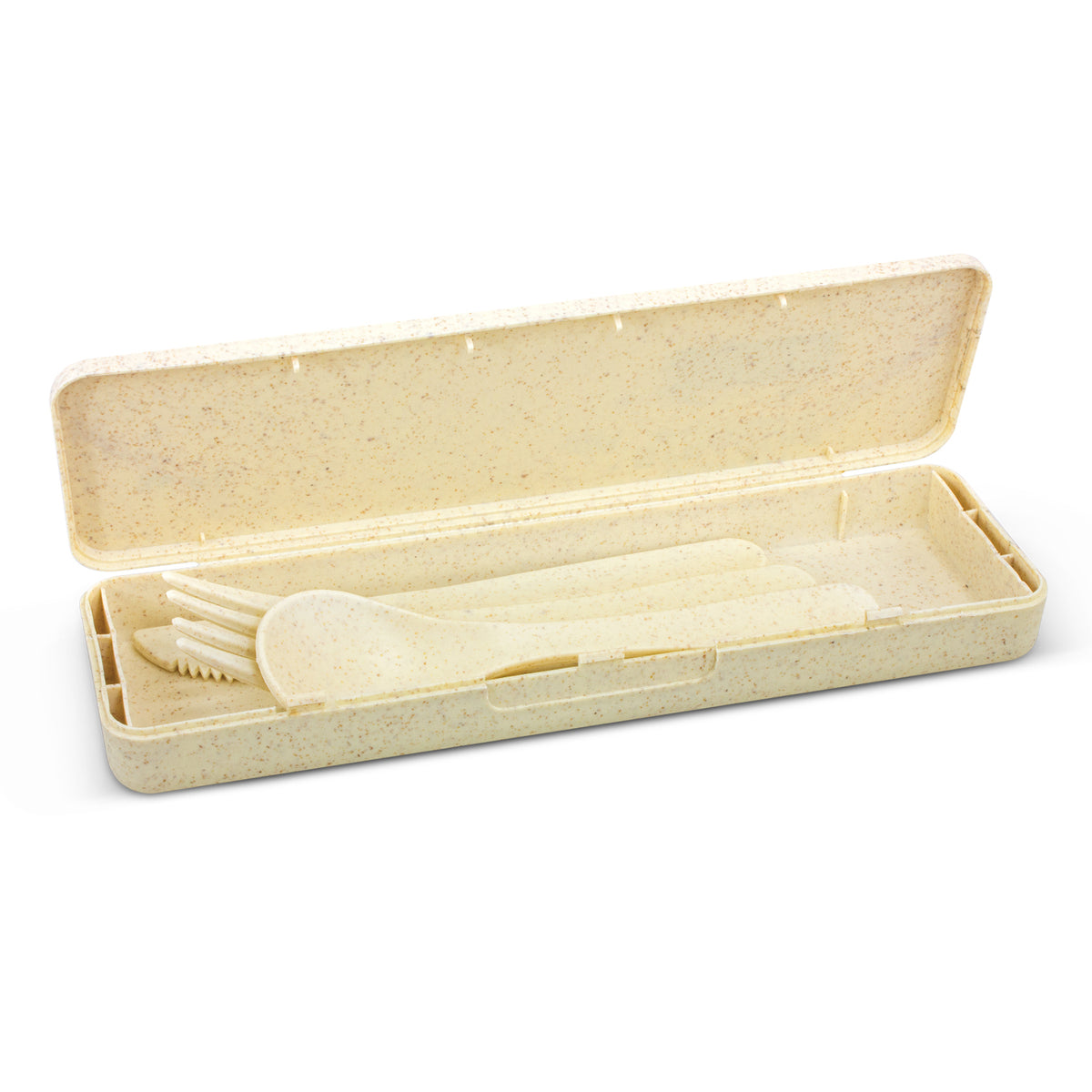 Wheat Straw Reusable Cutlery Set in Carry Case Choice - Pack of 50