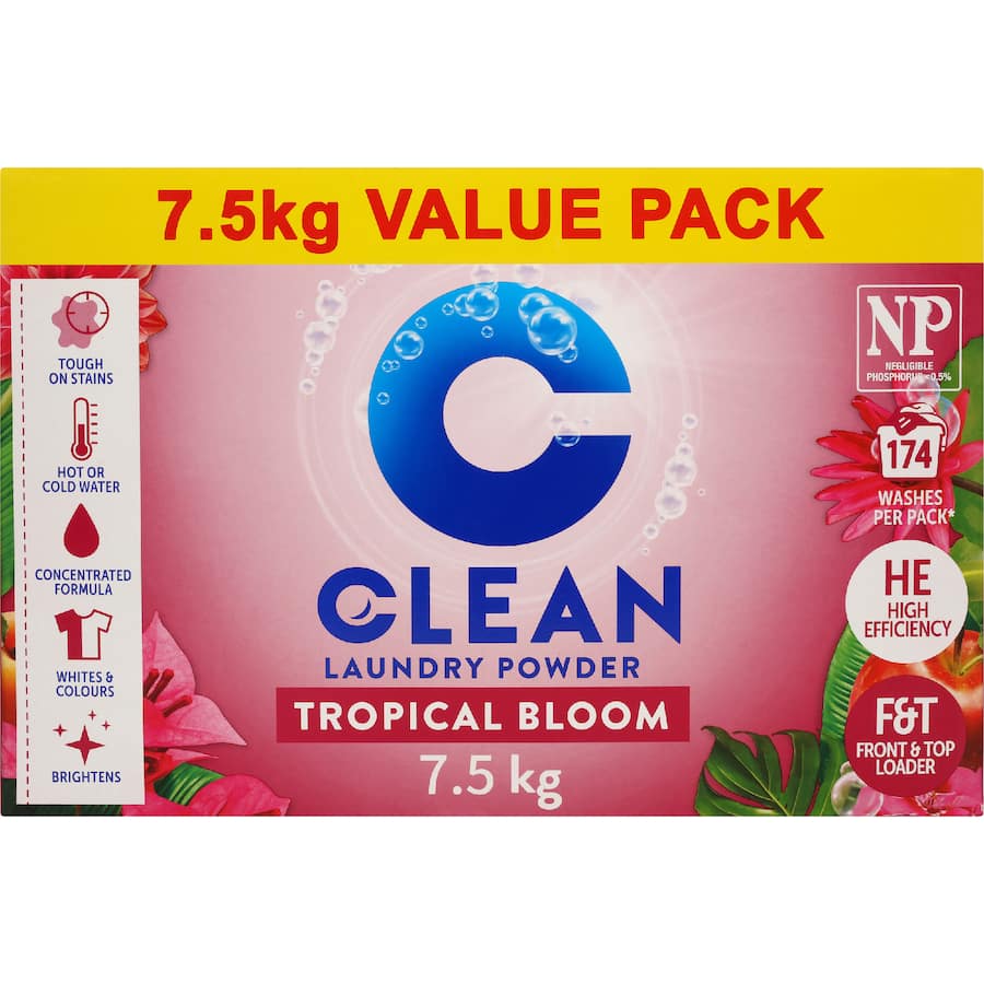 Clean Laundry Powder Tropical - 7.5kg