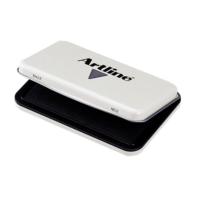 Artline Ehj-2 Stamp Pad #0 Black, 56 x 90mm, features durable casing and fabric ink mat for smooth, instant-drying impressions.